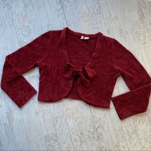 2 for $25/ANTHRO Moth Plush Maroon Cardigan